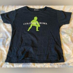 Colosseo Roma, Colosseum Rome, Tourist Women's T-shirt, Green Black, Gladiator